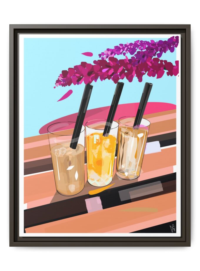 Under The Bugenvilija Canvas, Framed