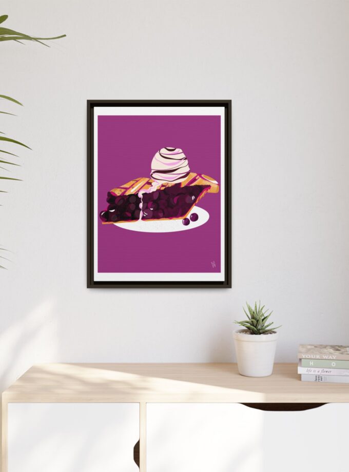 Blueberry Pie Canvas, Framed