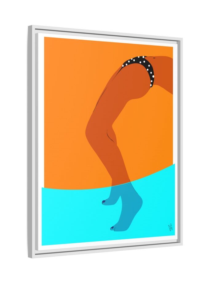 Pool Bridge Canvas, Framed