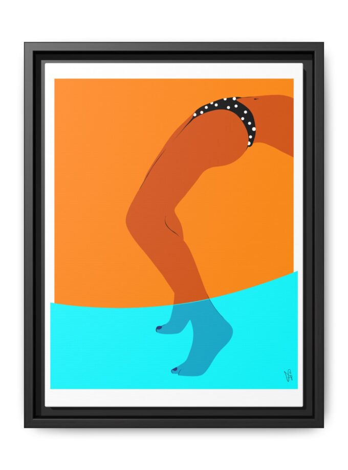 Pool Bridge Canvas, Framed