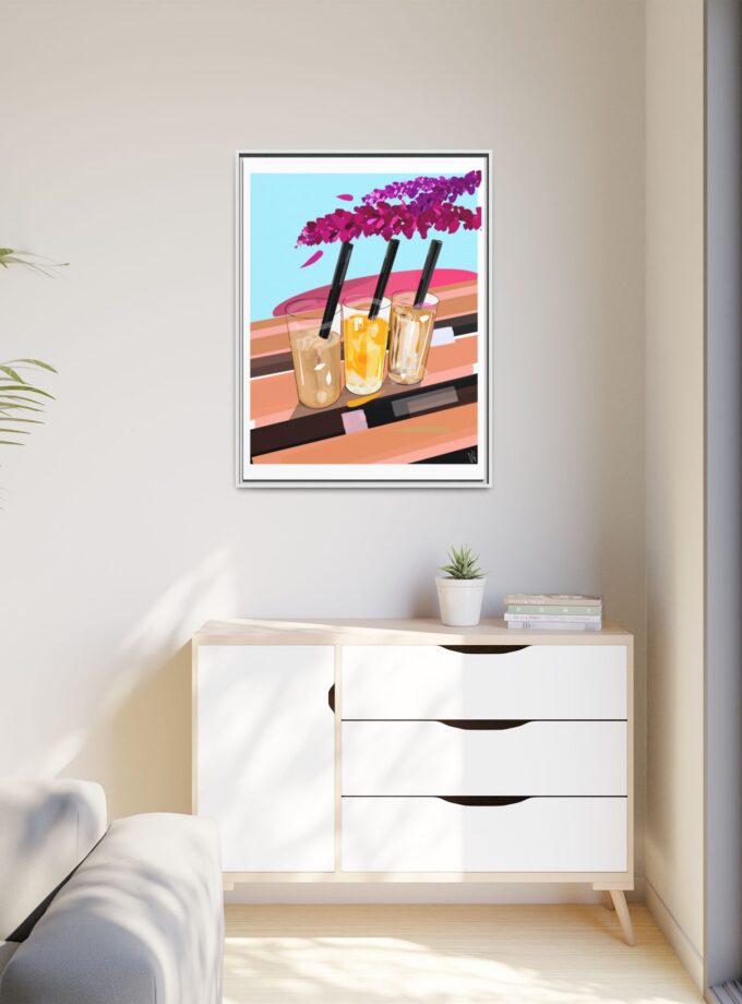 Under The Bugenvilija Canvas, Framed