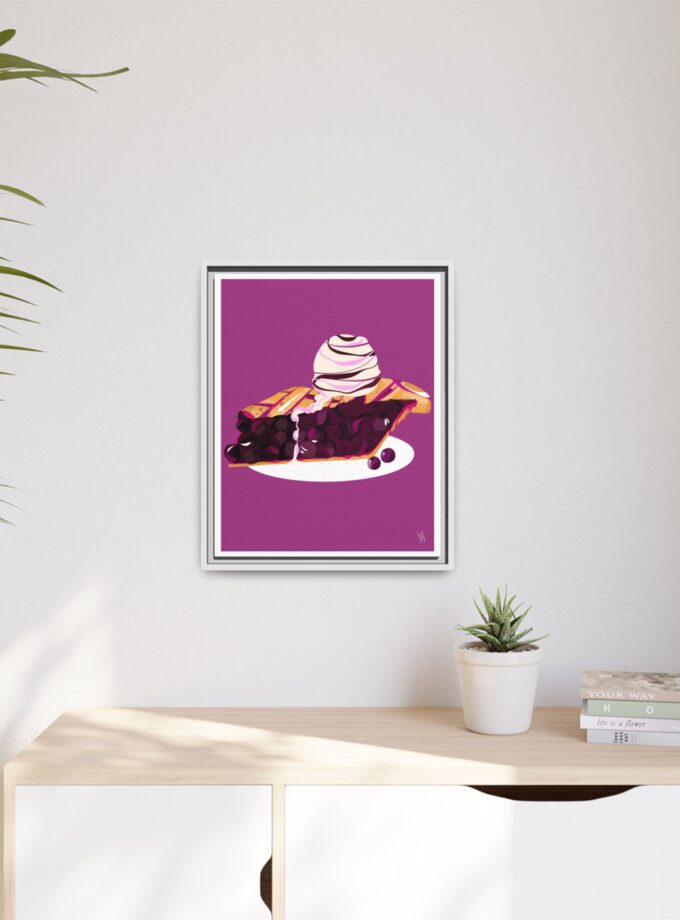 Blueberry Pie Canvas, Framed