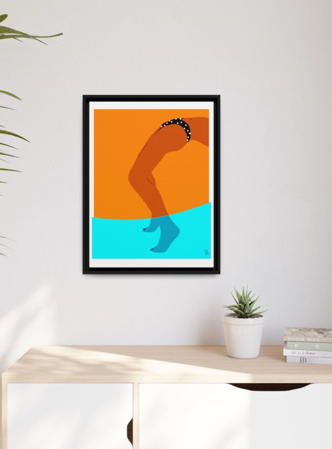 Pool Bridge Canvas, Framed