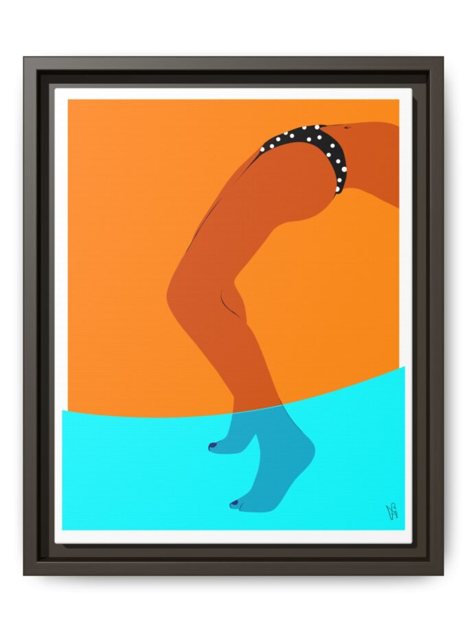 Pool Bridge Canvas, Framed