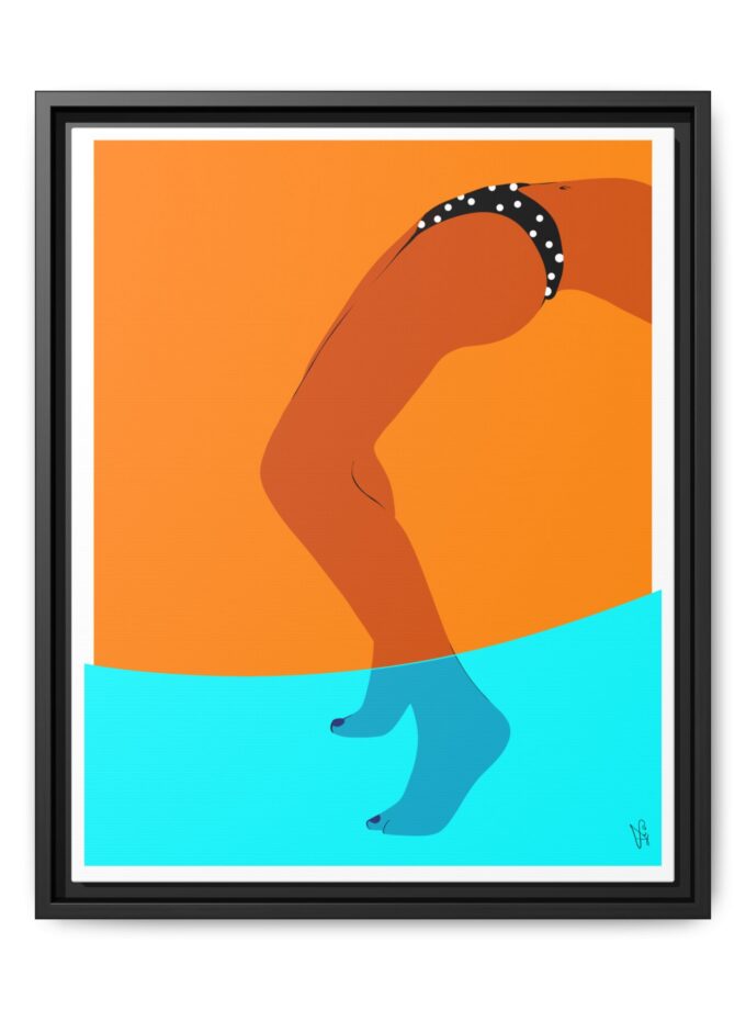 Pool Bridge Canvas, Framed