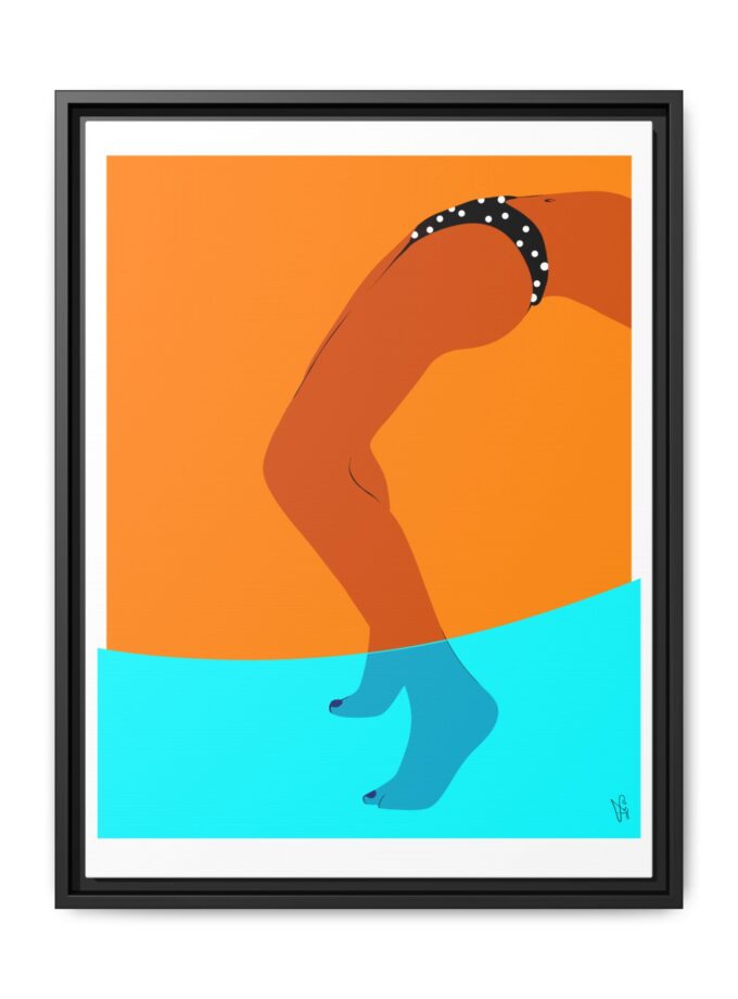 Pool Bridge Canvas, Framed