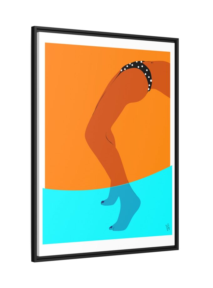 Pool Bridge Canvas, Framed