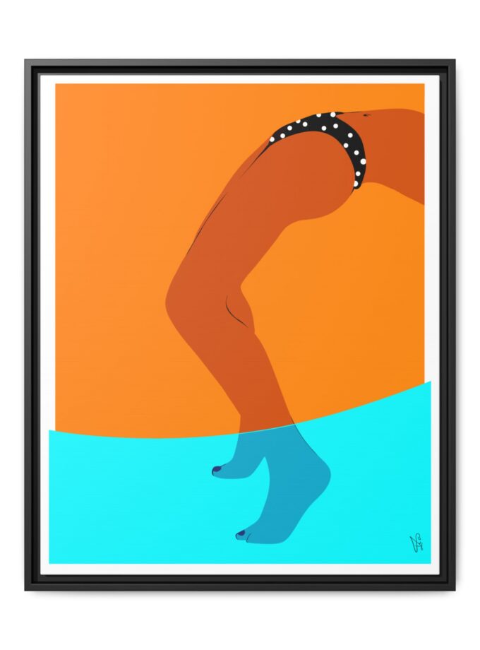 Pool Bridge Canvas, Framed