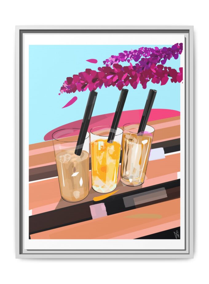 Under The Bugenvilija Canvas, Framed