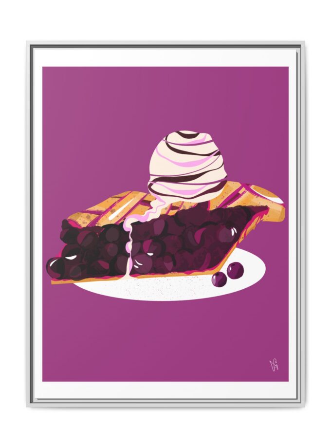 Blueberry Pie Canvas, Framed