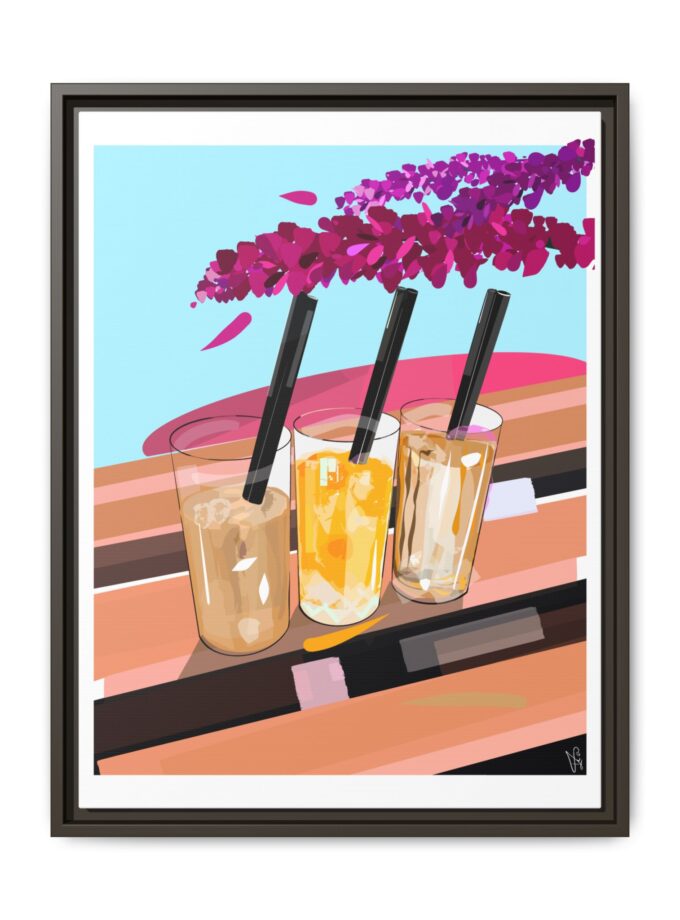 Under The Bugenvilija Canvas, Framed