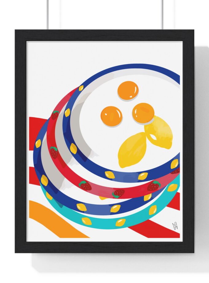 Three Yolks Poster, Framed