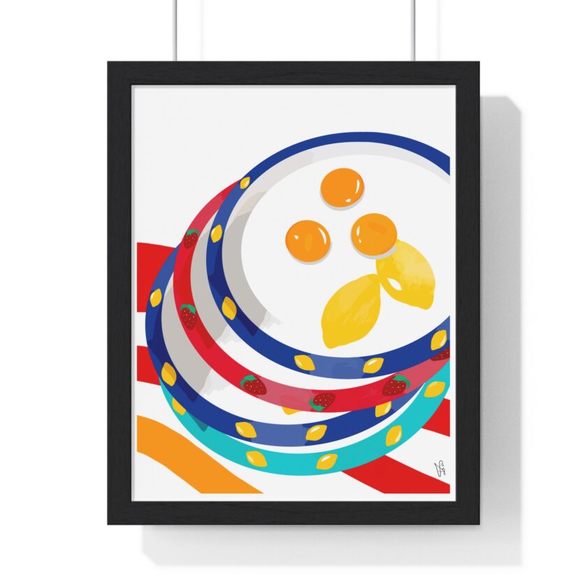 Three Yolks Poster, Framed