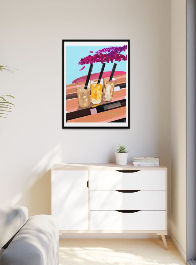 Under The Bugenvilija Canvas, Framed