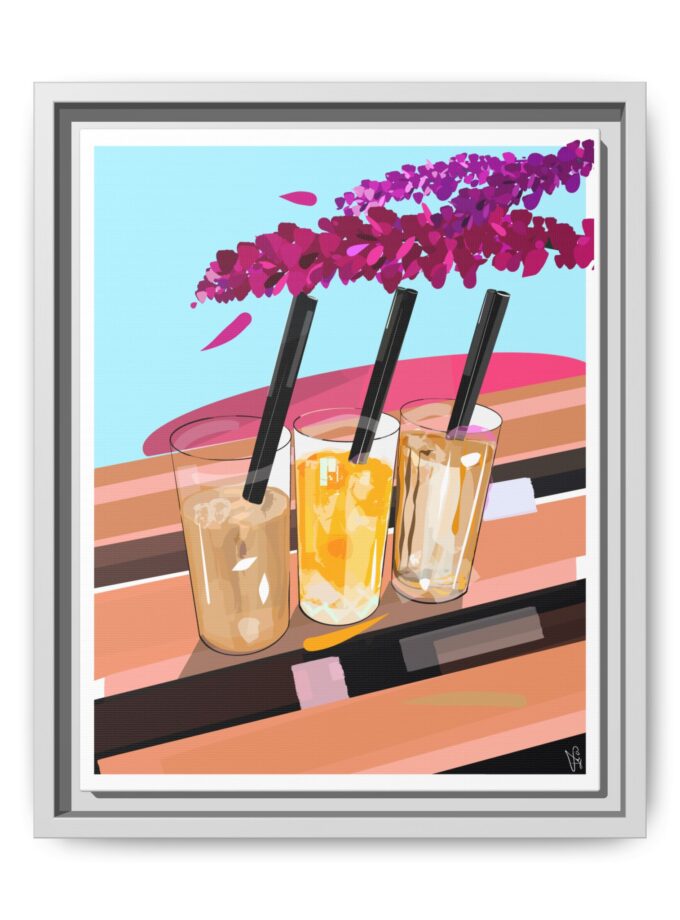 Under The Bugenvilija Canvas, Framed