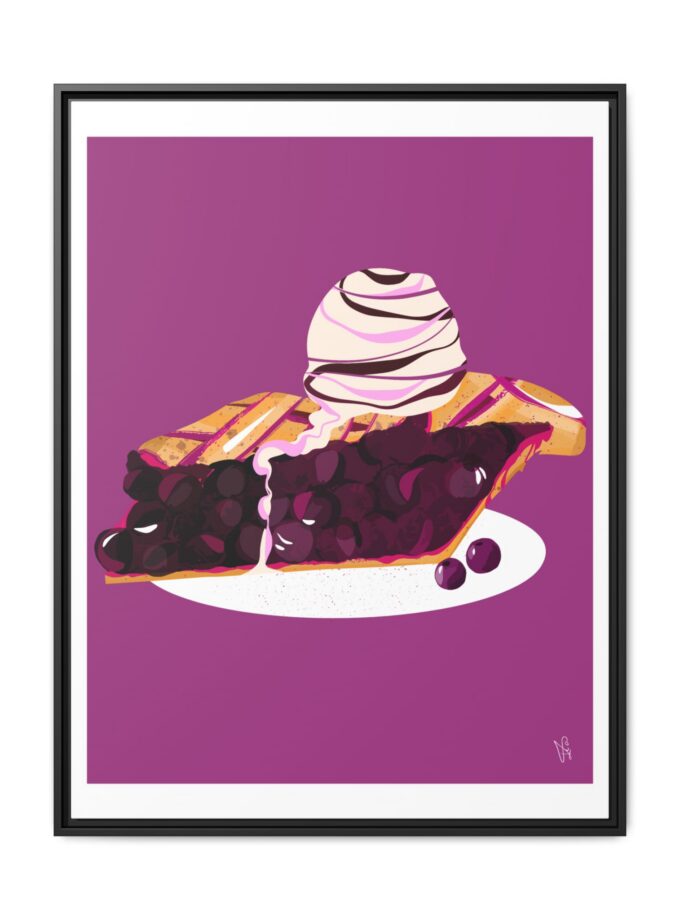 Blueberry Pie Canvas, Framed