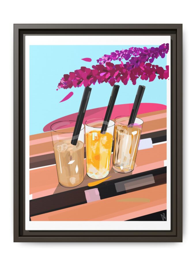 Under The Bugenvilija Canvas, Framed