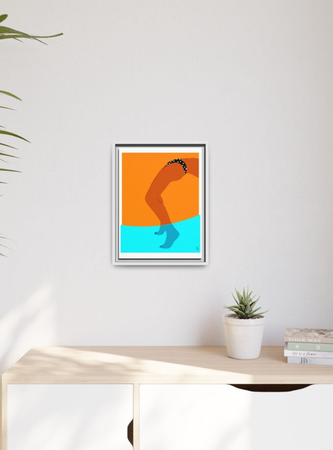 Pool Bridge Canvas, Framed