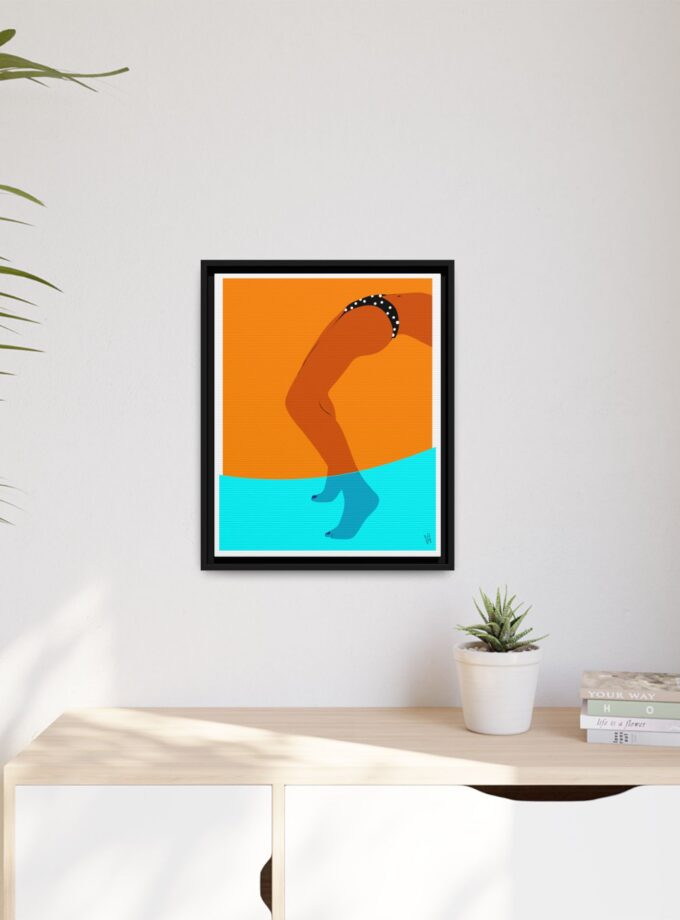 Pool Bridge Canvas, Framed