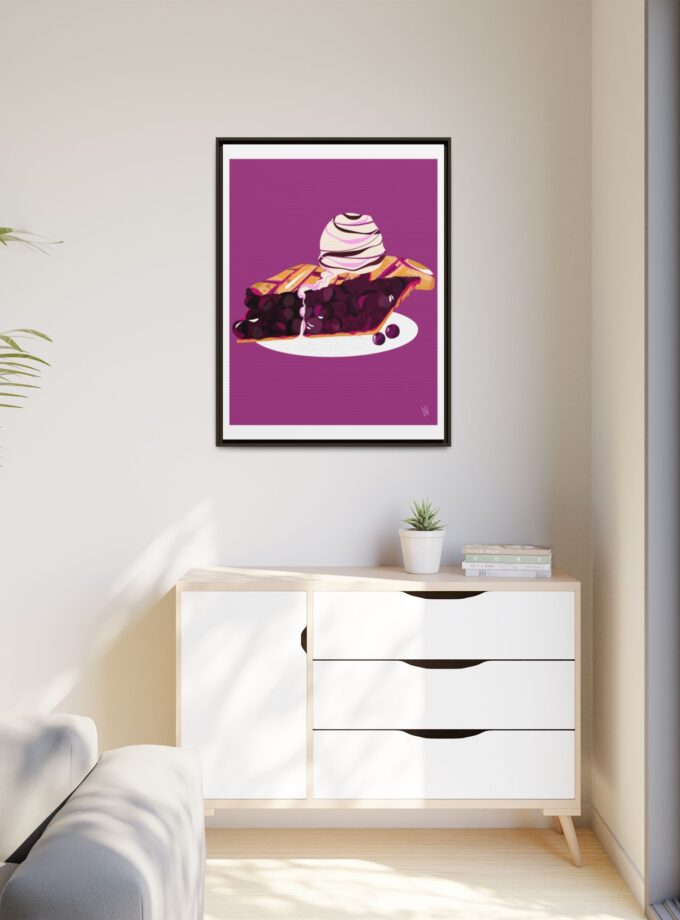 Blueberry Pie Canvas, Framed