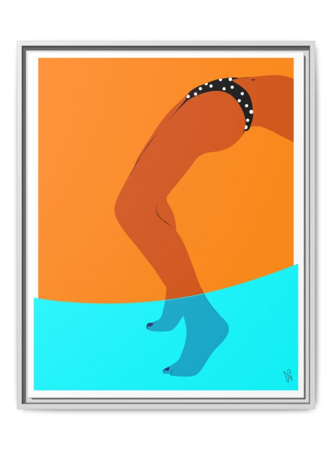 Pool Bridge Canvas, Framed