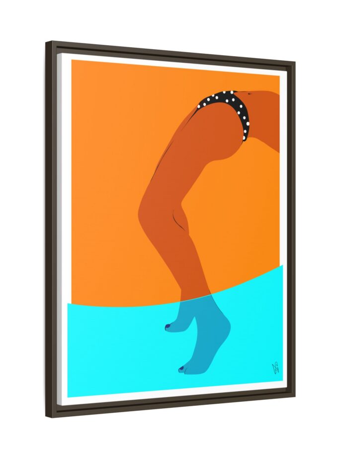 Pool Bridge Canvas, Framed