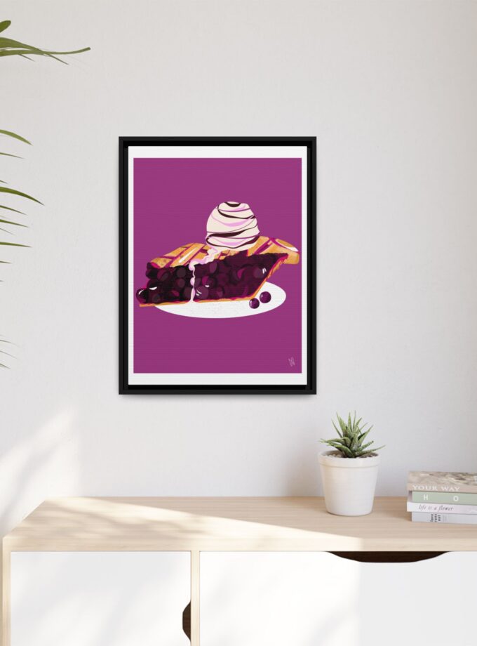 Blueberry Pie Canvas, Framed