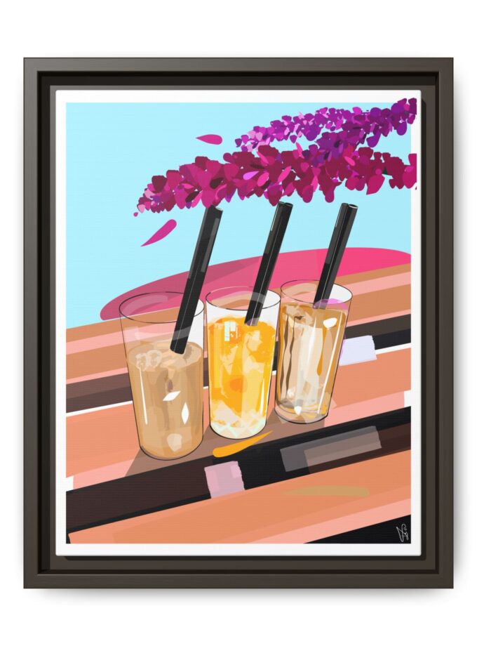 Under The Bugenvilija Canvas, Framed