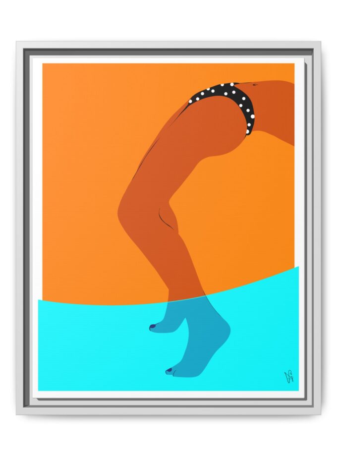 Pool Bridge Canvas, Framed