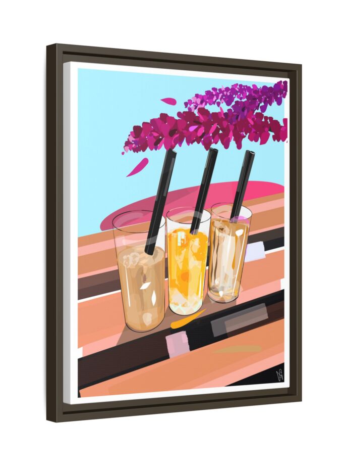 Under The Bugenvilija Canvas, Framed