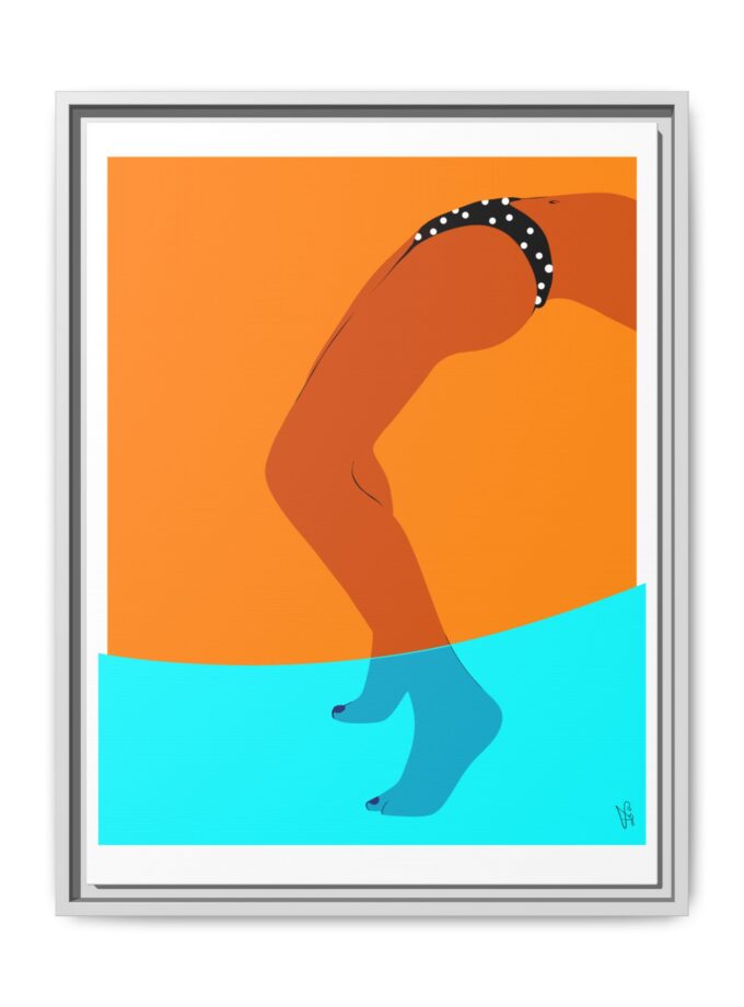 Pool Bridge Canvas, Framed