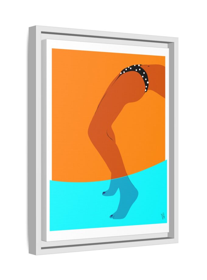 Pool Bridge Canvas, Framed