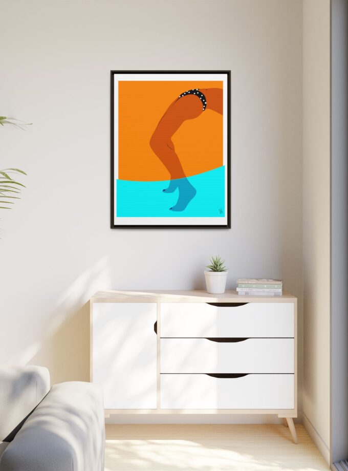 Pool Bridge Canvas, Framed