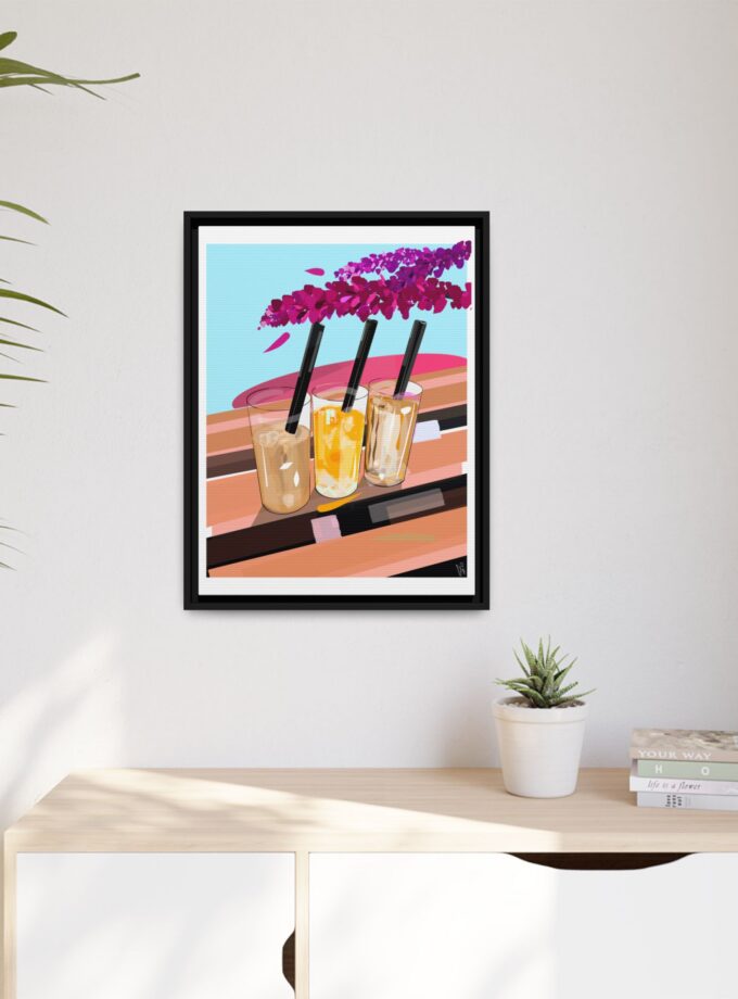 Under The Bugenvilija Canvas, Framed