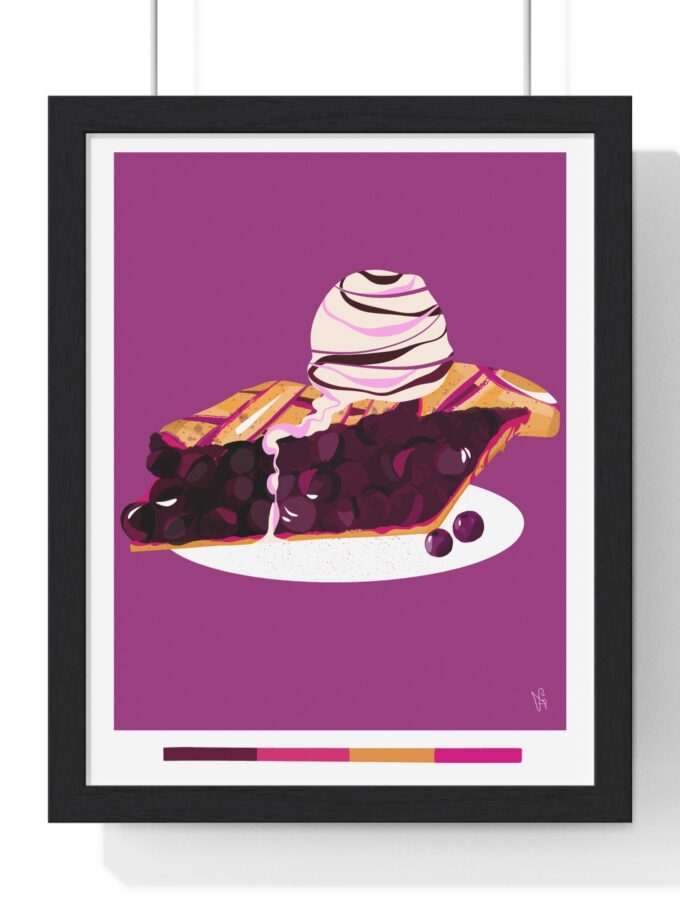 Blueberry Pie Poster, Framed