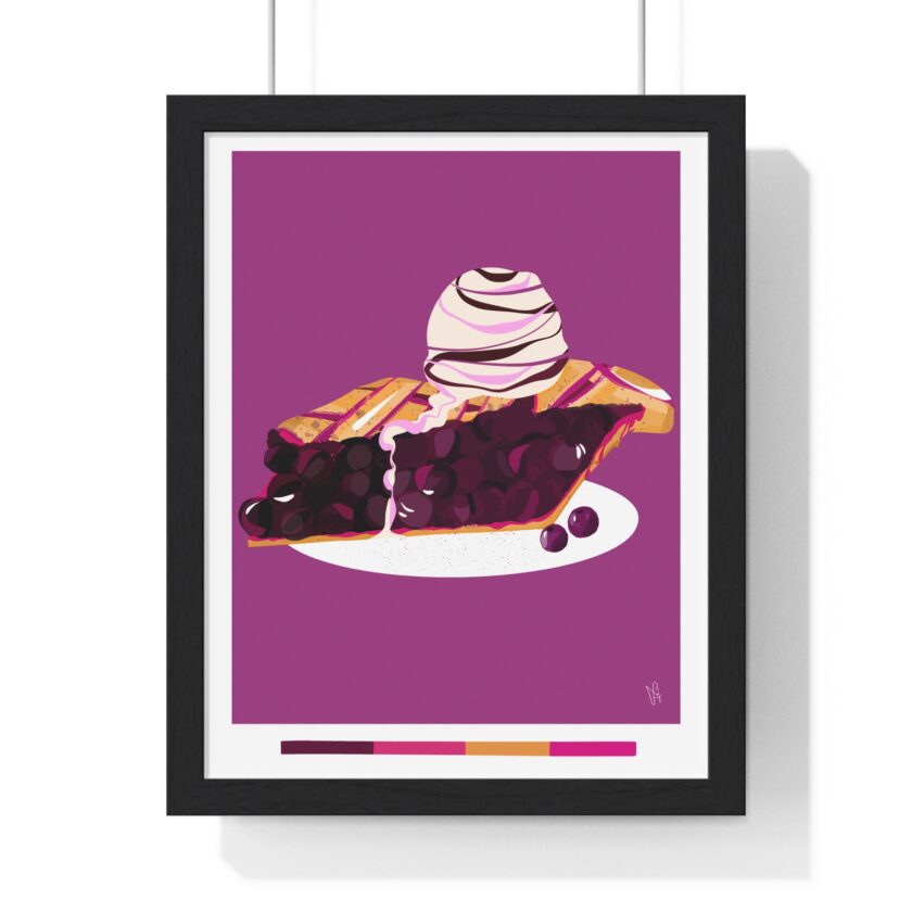 Blueberry Pie Poster, Framed