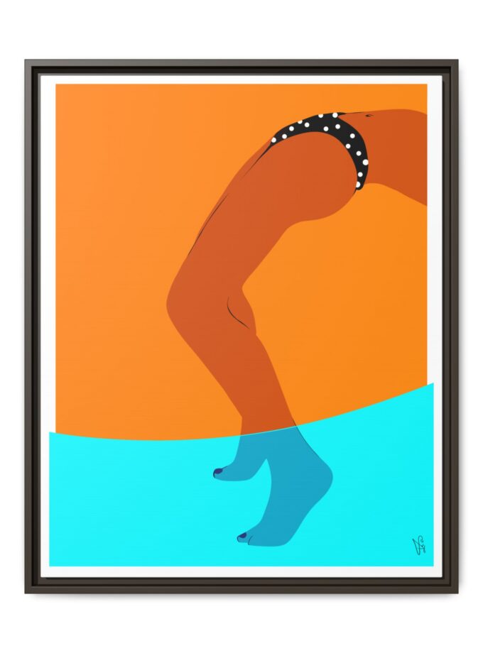 Pool Bridge Canvas, Framed