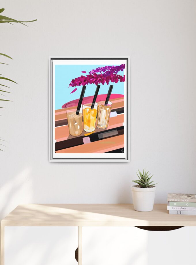 Under The Bugenvilija Canvas, Framed