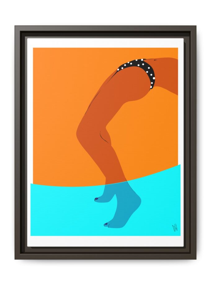 Pool Bridge Canvas, Framed