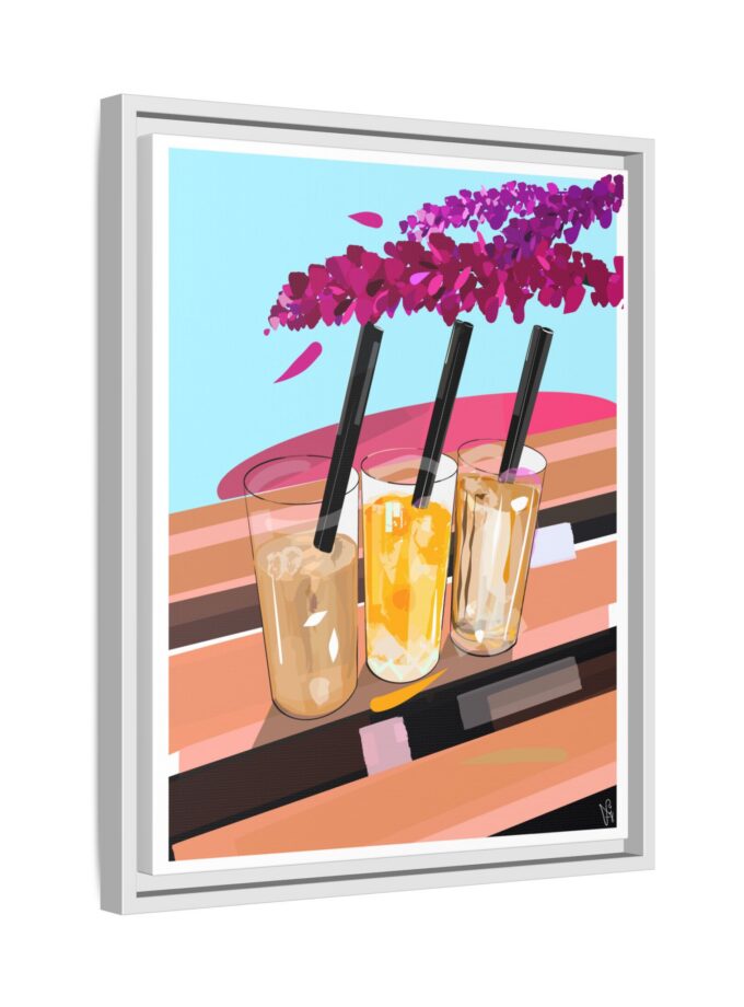 Under The Bugenvilija Canvas, Framed