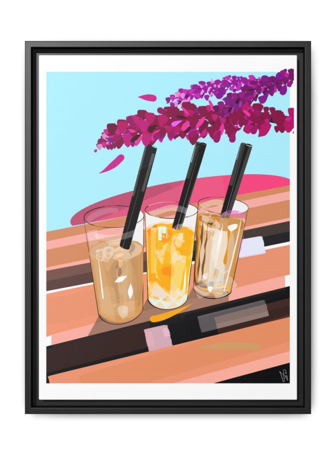 Under The Bugenvilija Canvas, Framed