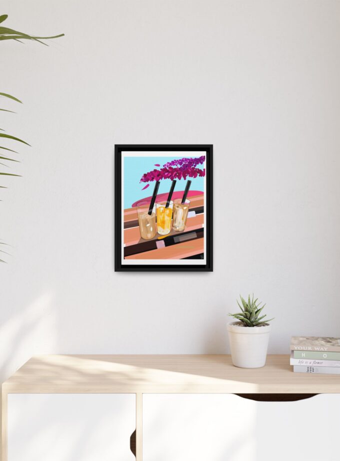 Under The Bugenvilija Canvas, Framed