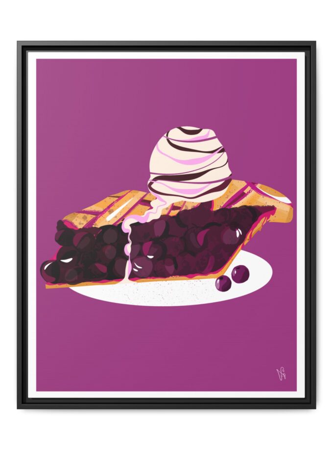 Blueberry Pie Canvas, Framed