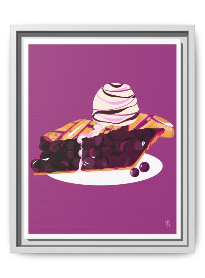 Blueberry Pie Canvas, Framed