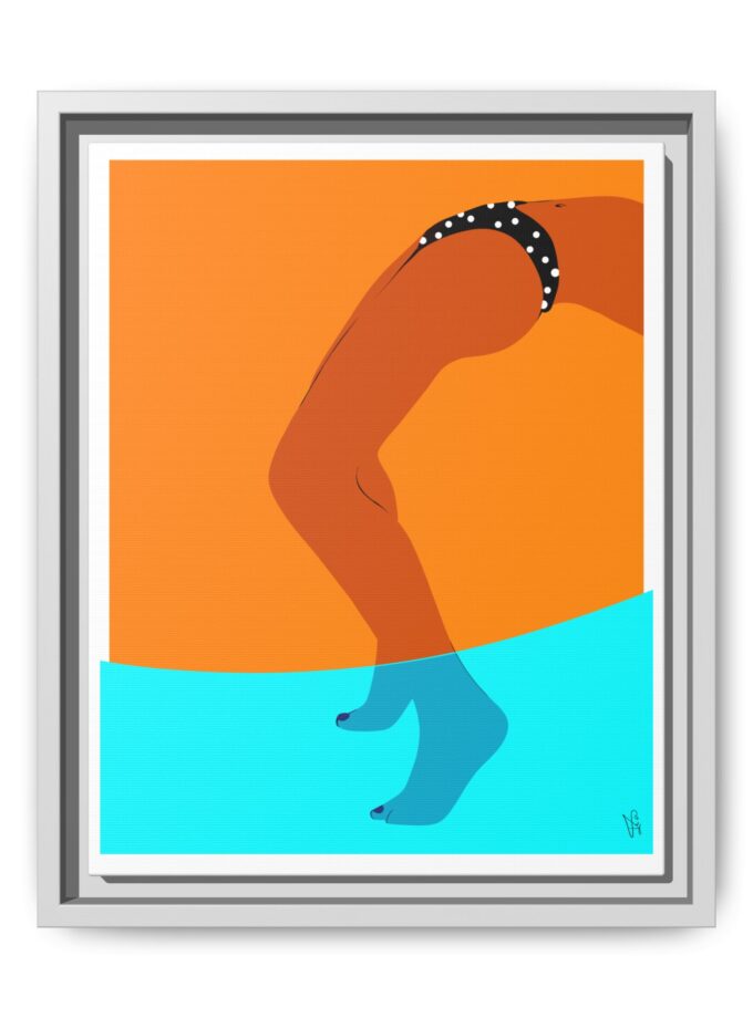 Pool Bridge Canvas, Framed