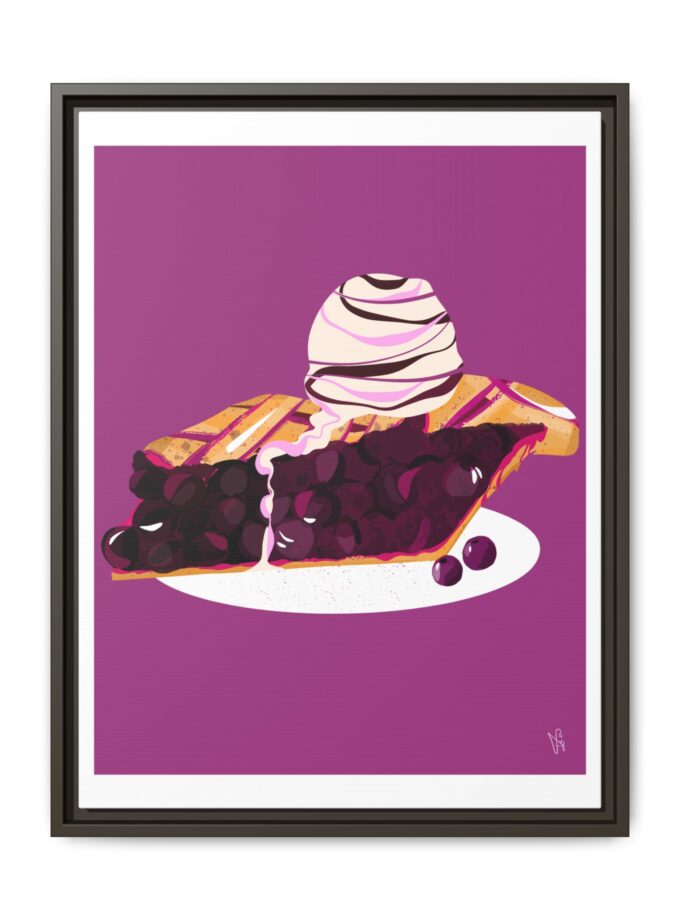 Blueberry Pie Canvas, Framed