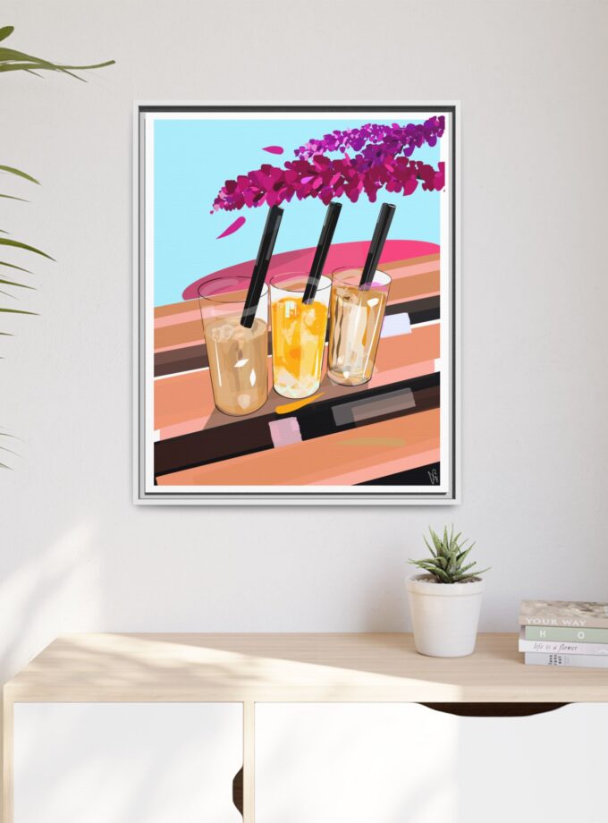 Under The Bugenvilija Canvas, Framed