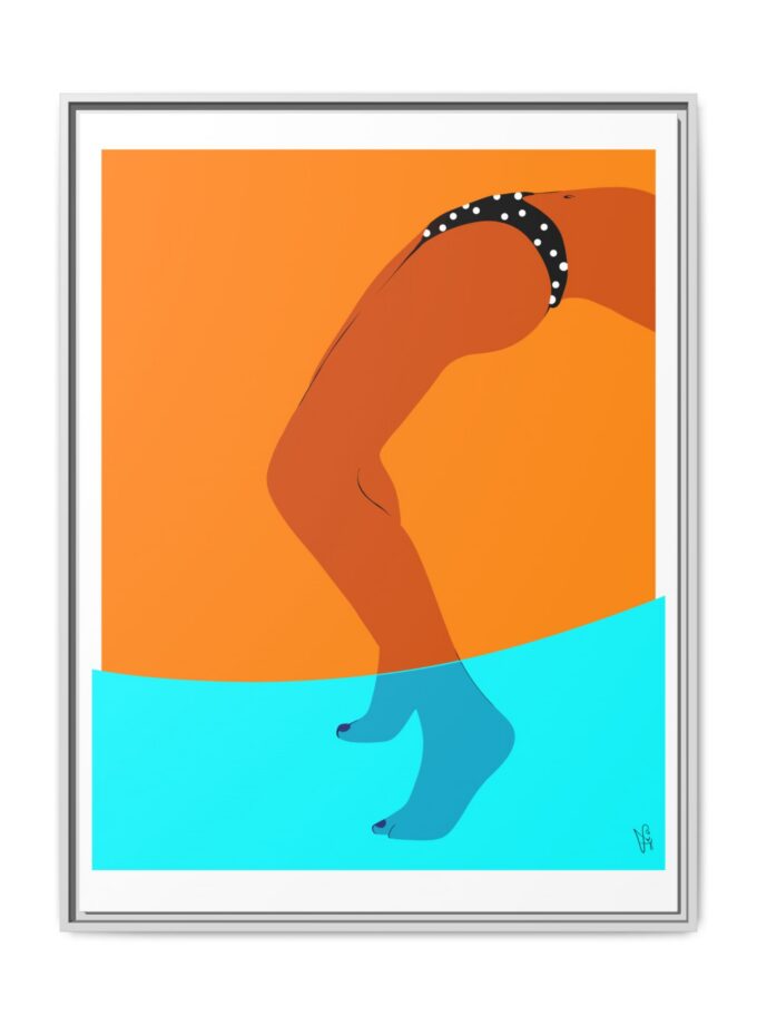 Pool Bridge Canvas, Framed