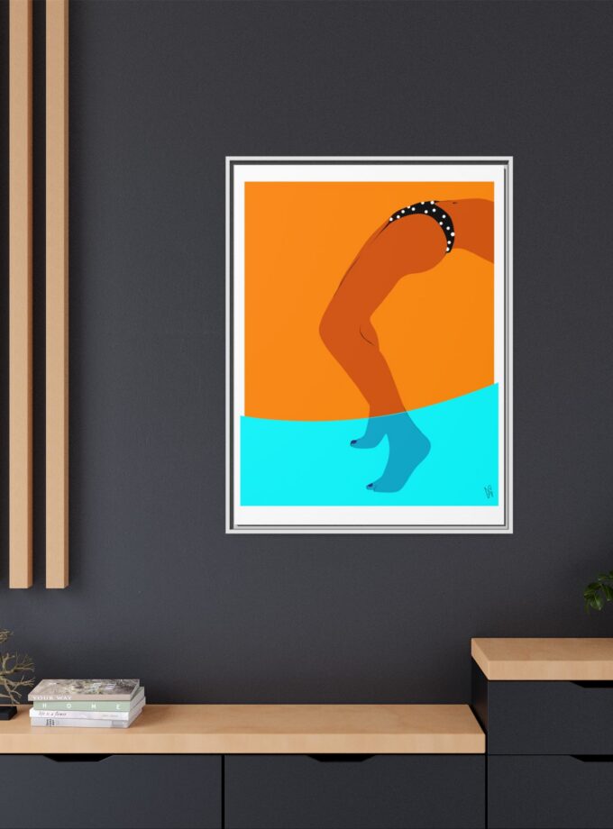 Pool Bridge Canvas, Framed