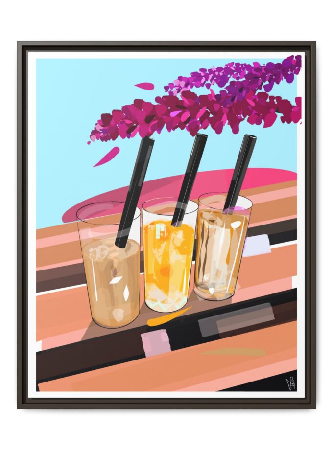 Under The Bugenvilija Canvas, Framed